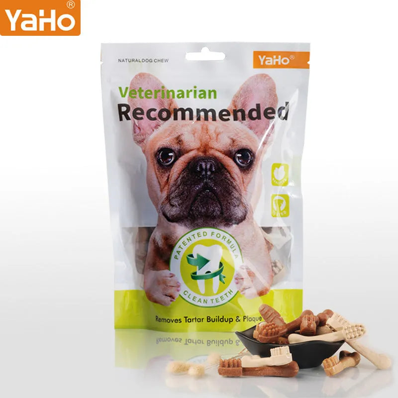Yahe dental chews dog snacks 10 pack 150g mixed flavour adult bite size treats