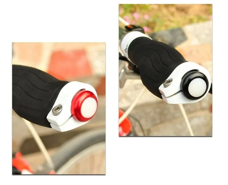 Aluminium alloy bicycle handlebar end light in black finish with white rubber lampshade