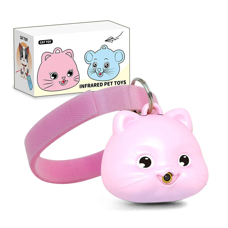 Rechargeable remote control cat infrared training collar with adjustable strap in blue and pink colour options