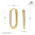 925 silver gold plated geometric earrings with oval and quadrilateral shapes