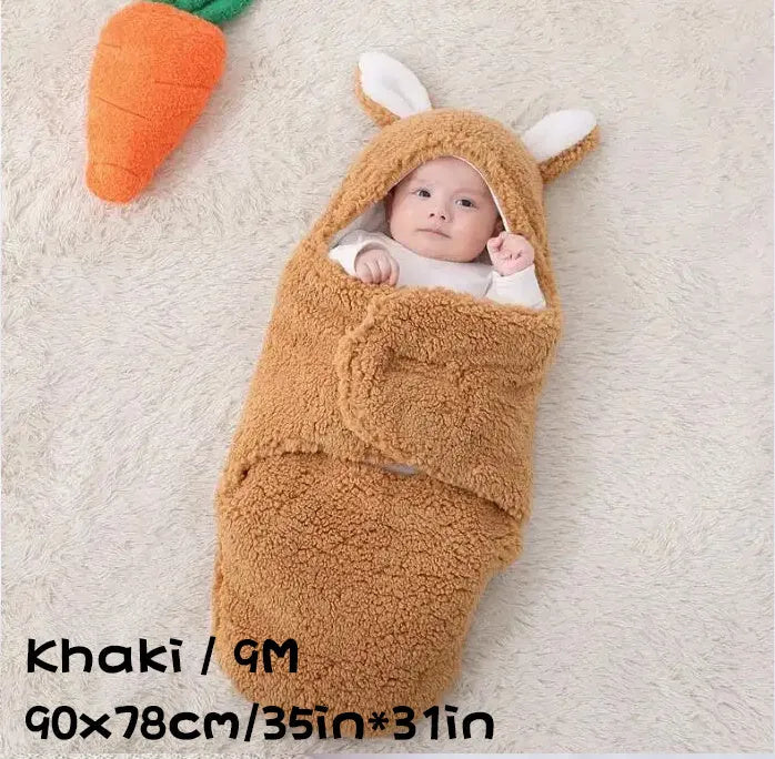 Adjustable baby sleeping bag swaddle blanket in fleece with velcro closure
