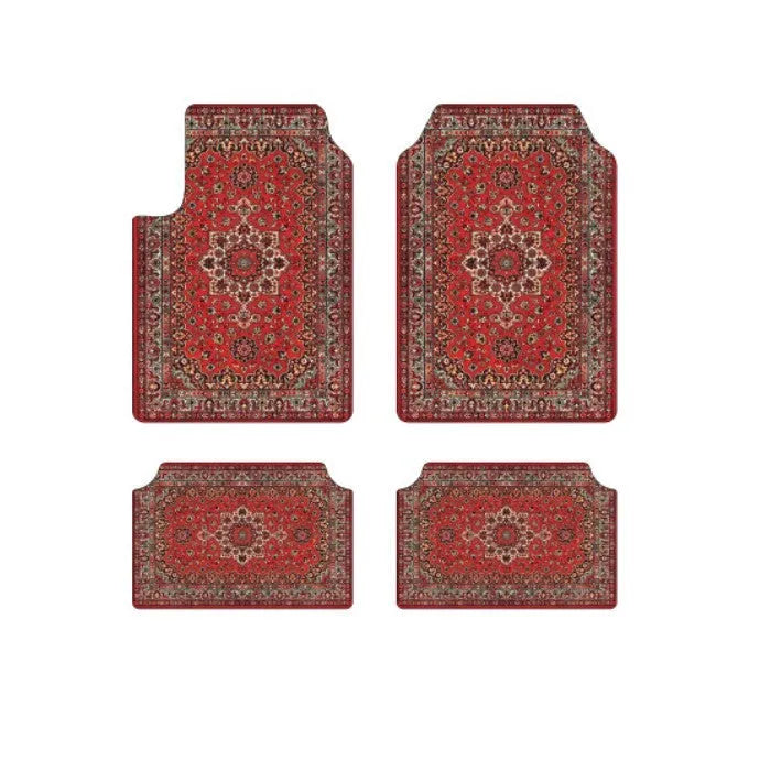 Retro Persian geometric pattern car foot mat in polyester fibre, dust-proof and stain-resistant, 33x44cm size