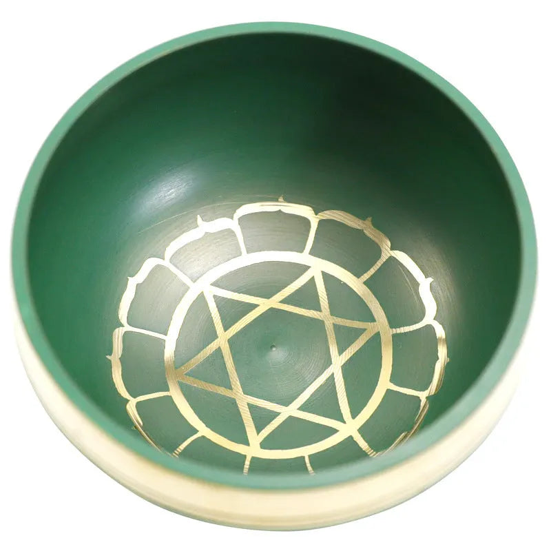 Handmade colourful Himalayan singing bowl measuring 7.8 cm for yoga and meditation