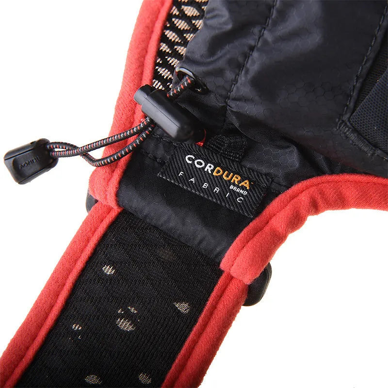 Leisure sports belt waist bag holding a 500ml bottle, available in Black Blue and Black Red, sizes L and XL.