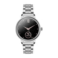 AK38 ladies smart watch with stainless steel band and 1.09-inch display in gold and silver colour options