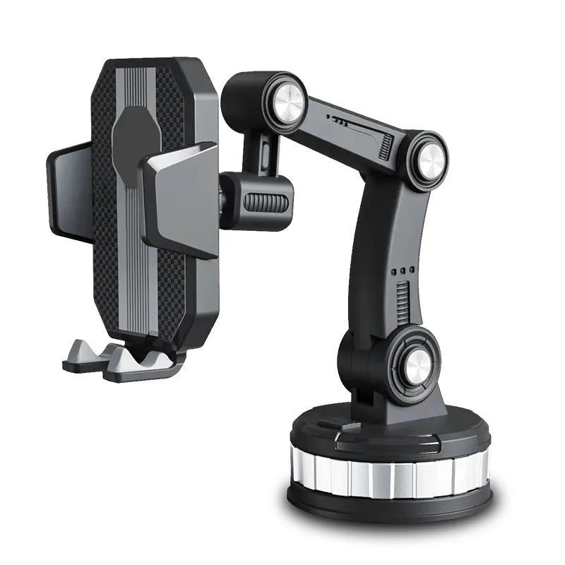 Grey suction cup car phone holder with rotary adjustment, 30x11.5cm, for mobile phone navigation