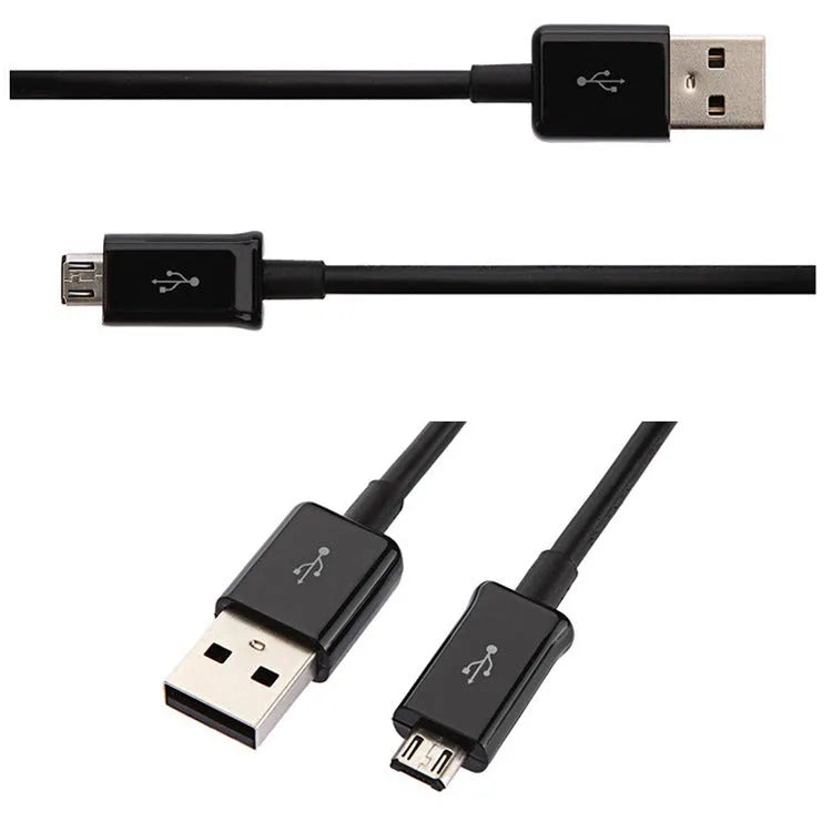 Black and white Android universal data cable with Micro USB connector for charging and data transfer