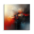 Handmade abstract oil painting on canvas in red tones, frameless rolled wall art for home decor