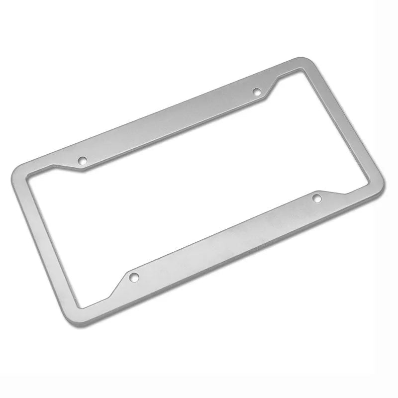 Aluminium alloy licence plate frame in black finish protecting vehicle registration plate