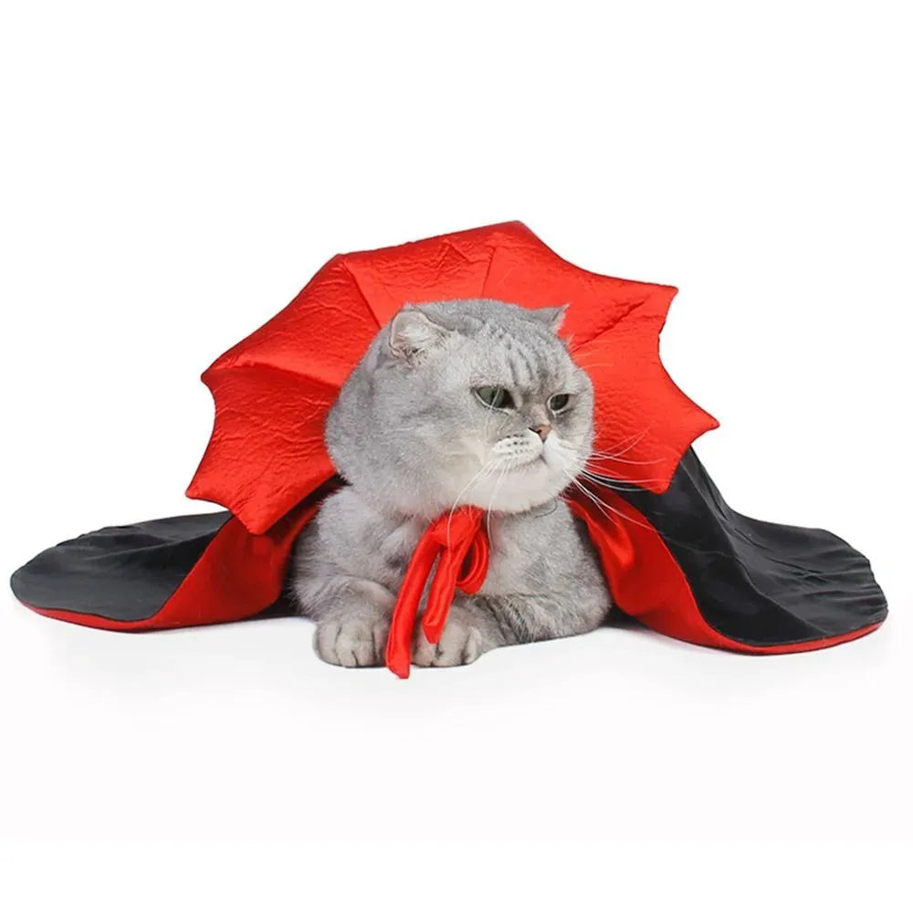 Halloween vampire cloak costume for small dog or cat with cute Kawaii dress design