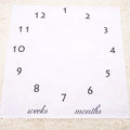 Square white polyester cotton baby blanket showing 100cm size, with colour options A, B, C, D displayed.