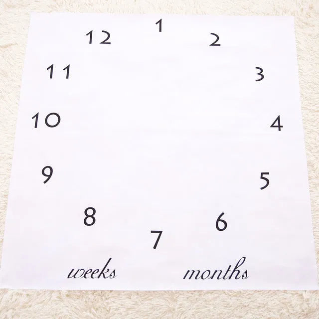 Square white polyester cotton baby blanket showing 100cm size, with colour options A, B, C, D displayed.