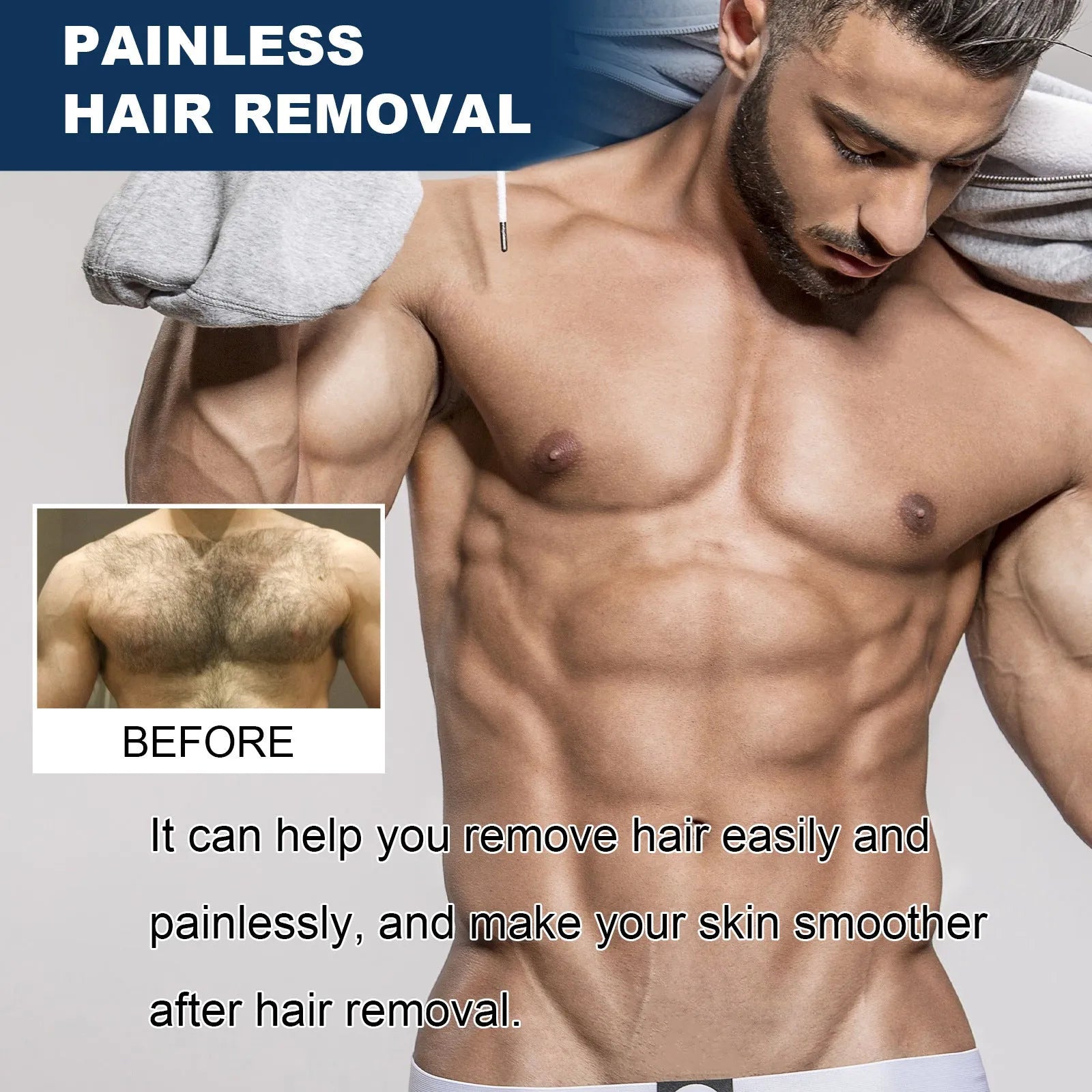 100ml tube of men's hair removal cream for beard, armpit, hand and leg depilation