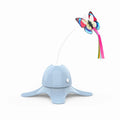 Automatic butterfly cat toy with octopus base, 360-degree rotation, 17cm base, 24cm line, pink blue white options