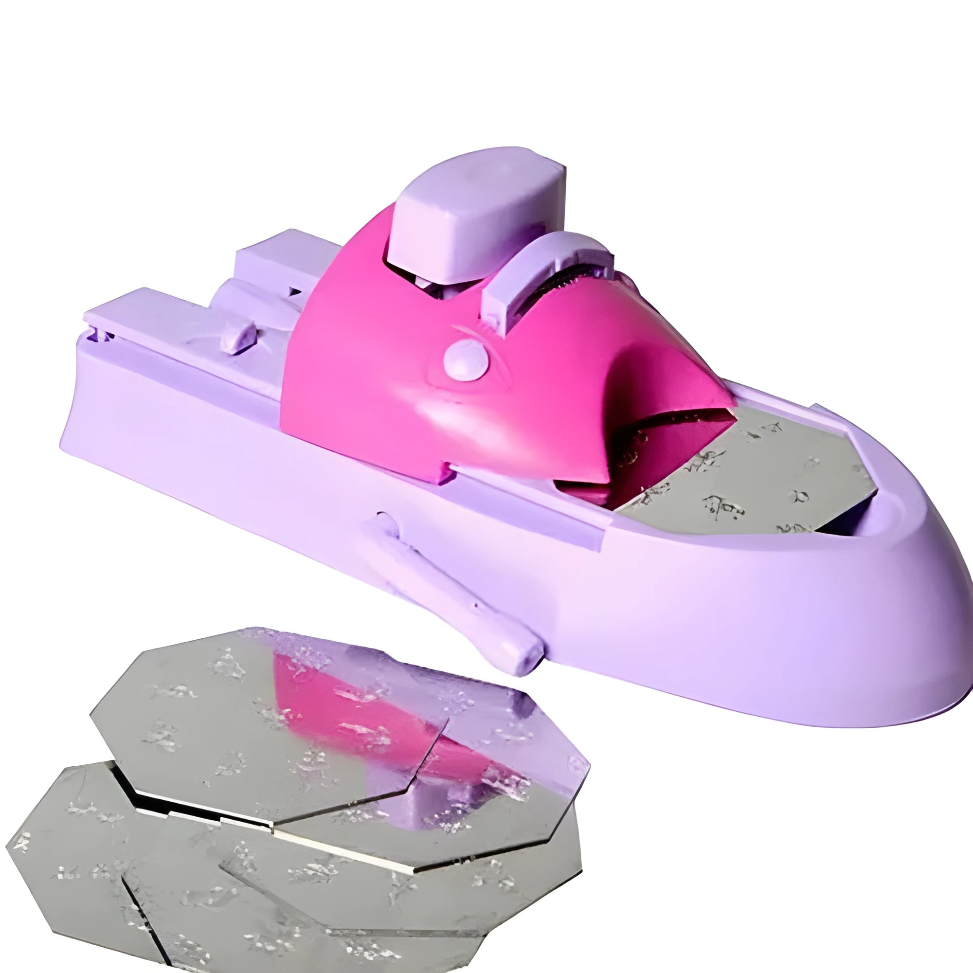 Nail art stamping printing machine with 6 metal pattern plates and sucker base on a desk