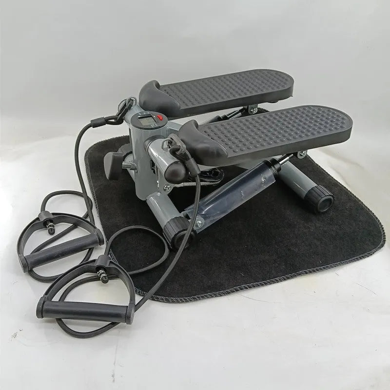 Silver grey hydraulic mini treadmill waist slimming machine for home and gym use