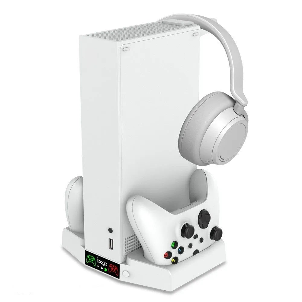 Xbox Series S multi-function cooling base with fan, earphone hook and colourful light in ABS