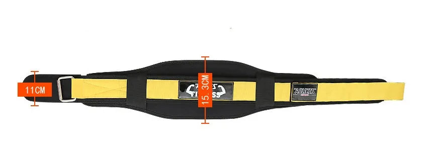 Nylon fitness weightlifting waistband with hook and loop closure in black colour
