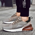 Men's breathable flyknit woven lace-up casual running shoes in black with white sole