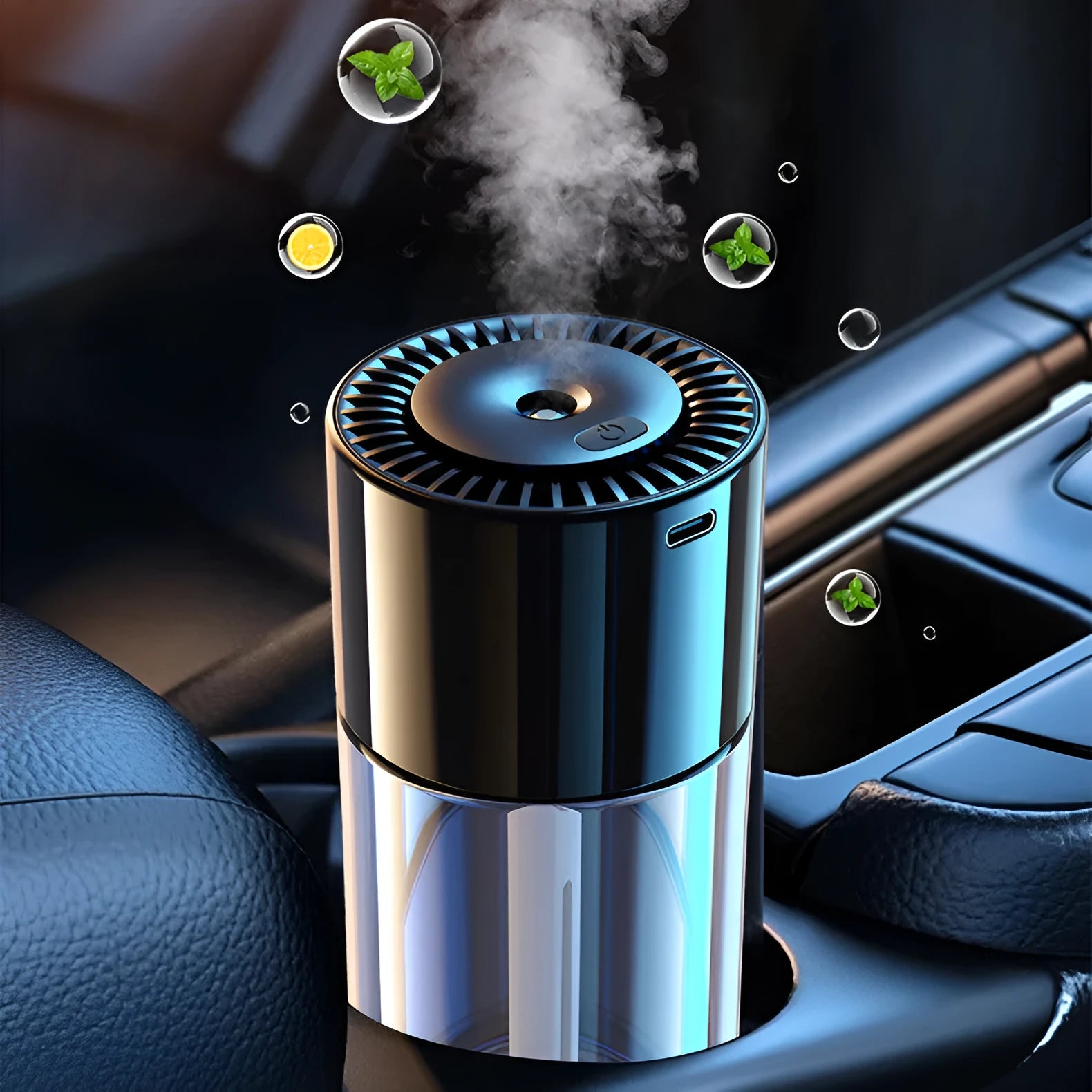 AI intelligent spray perfume humidifier with glass perfume seat USB plug-in aroma diffuser