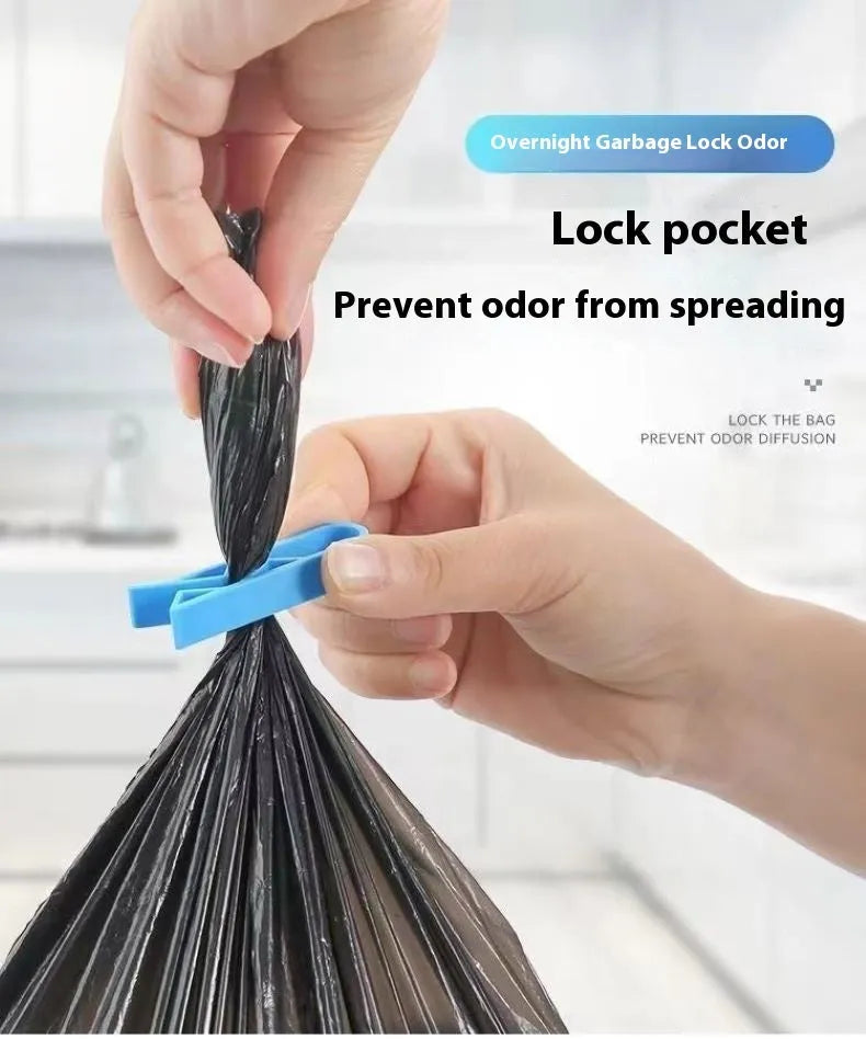 PP plastic garbage bag fixing clip for side-mounted attachment to trash cans