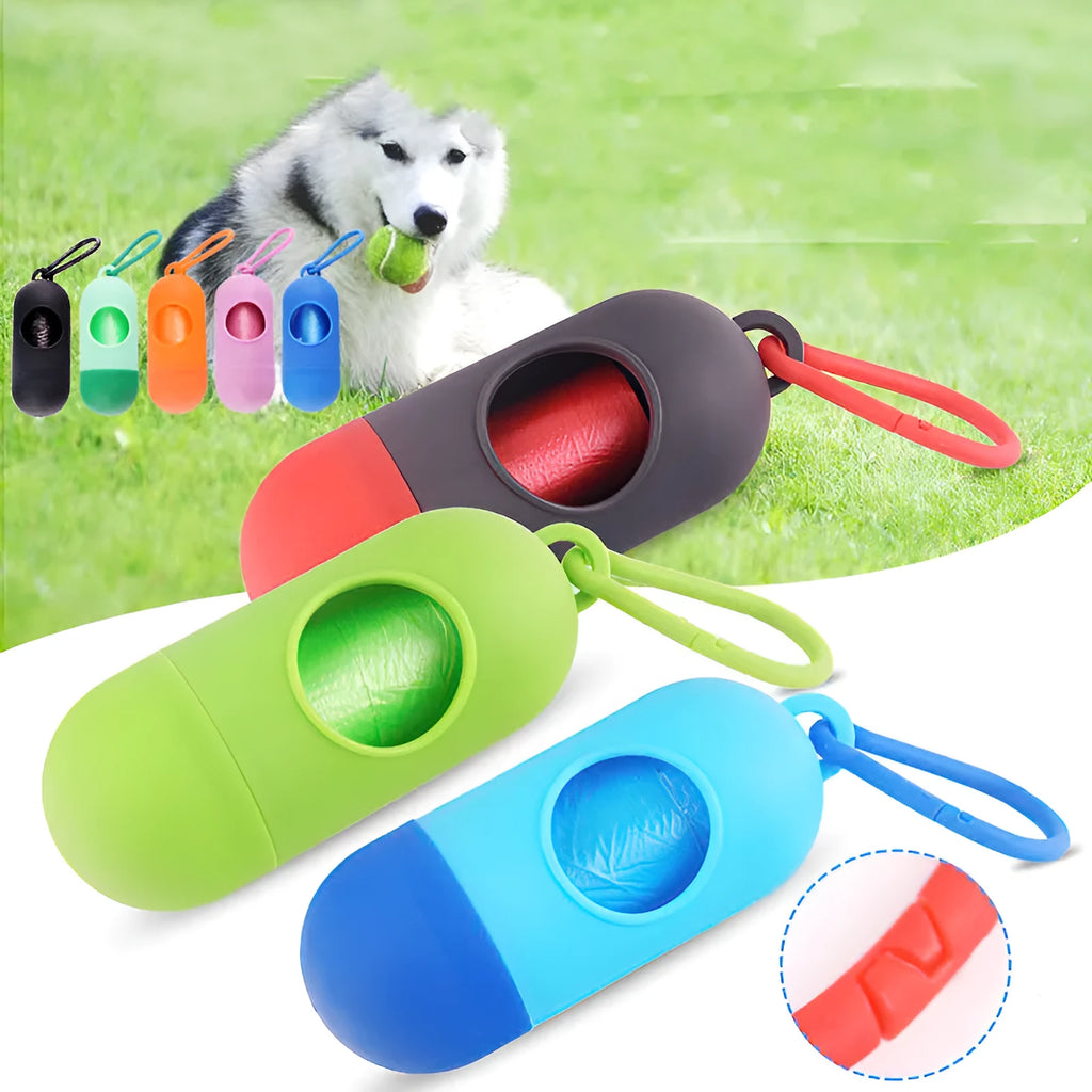 10cm plastic dog poop bag holder with retractable clip and side hook