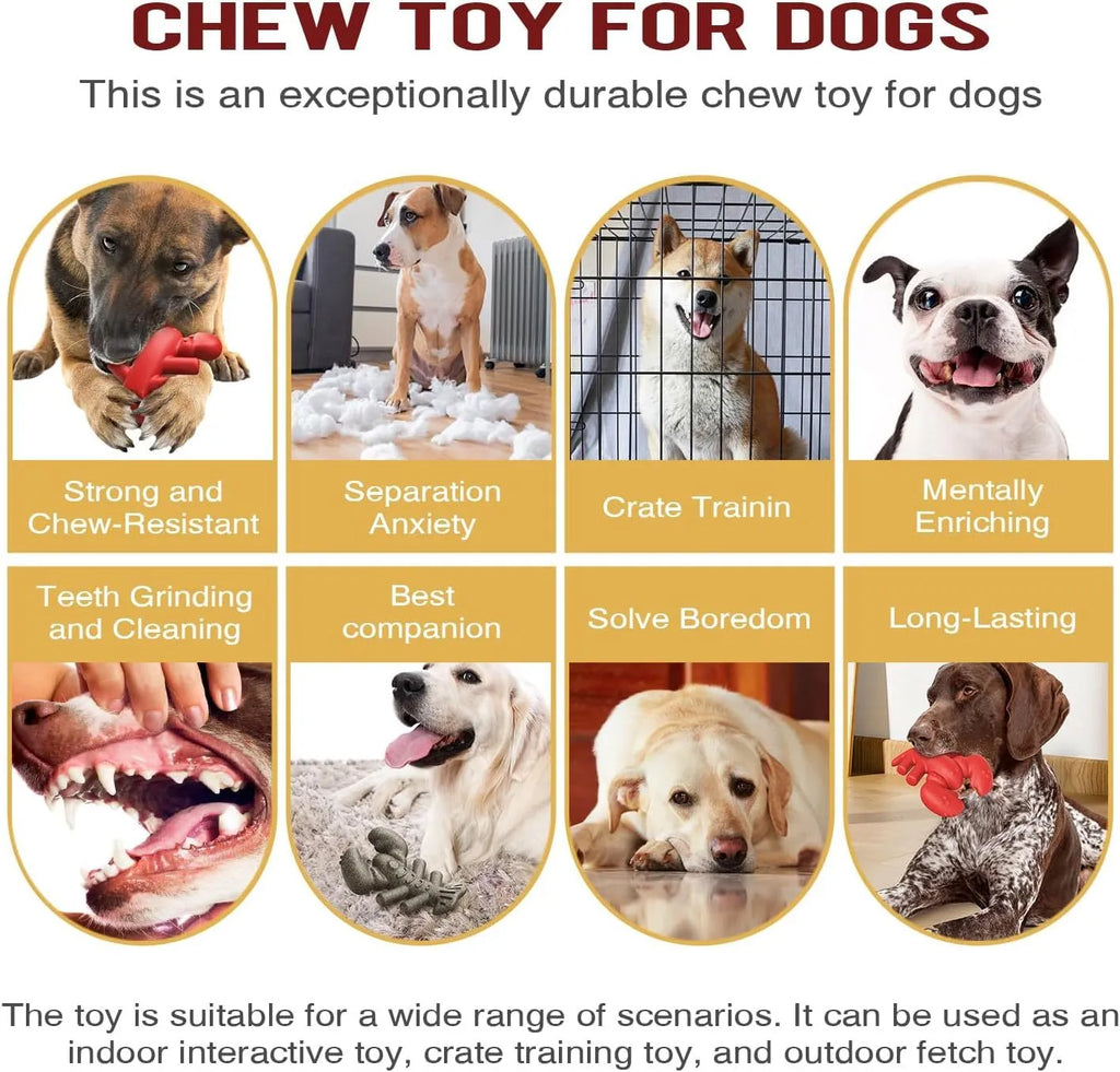 Red nylon dog chew toy for large dogs and aggressive chewers measuring 170mm