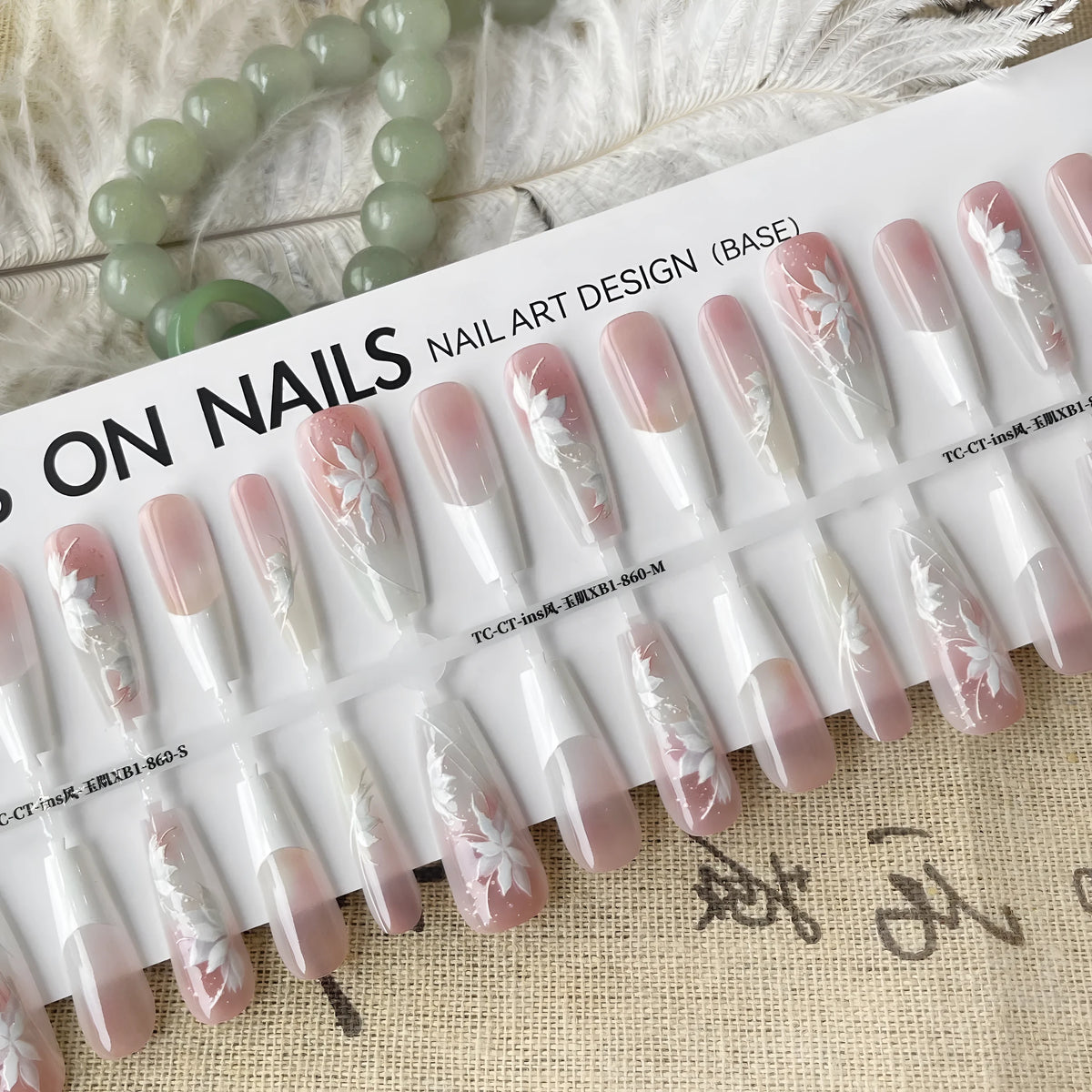 Sweet Cool Ancient Style nail stickers 40 pieces Ins Style Jade Leather retro ultra-thin seamless ladies