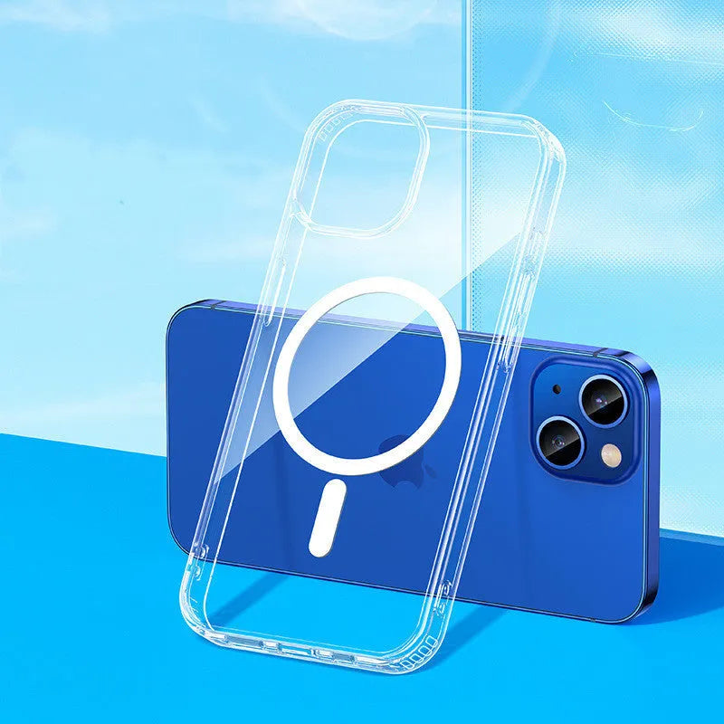 Transparent magnetic airbag protective case for iPhone 13 models with MagSafe compatibility