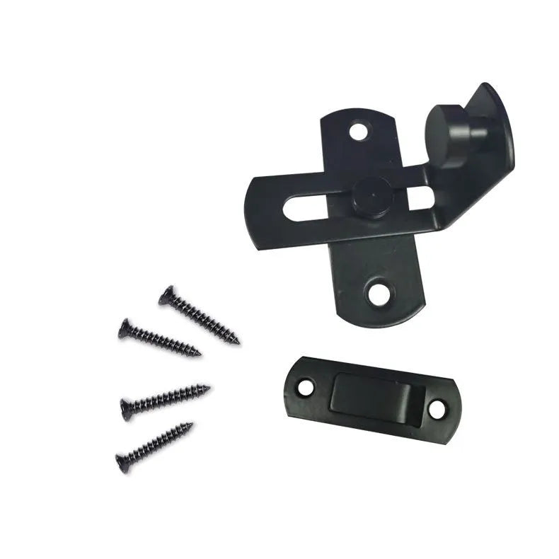 Stainless steel and carbon steel sliding door lock with flat shackle for barn doors