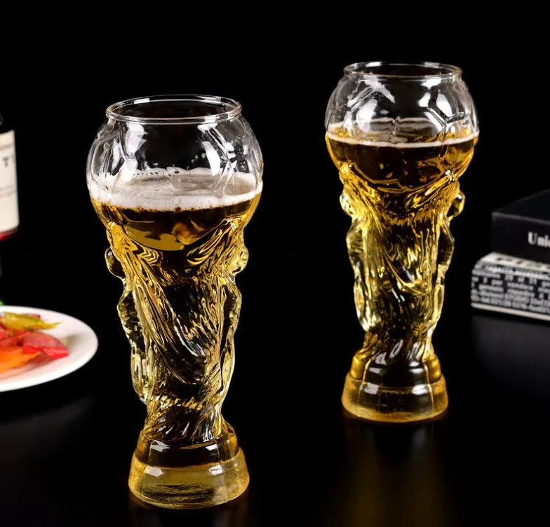 Hercules transparent beer cup with football design 450ml glassware