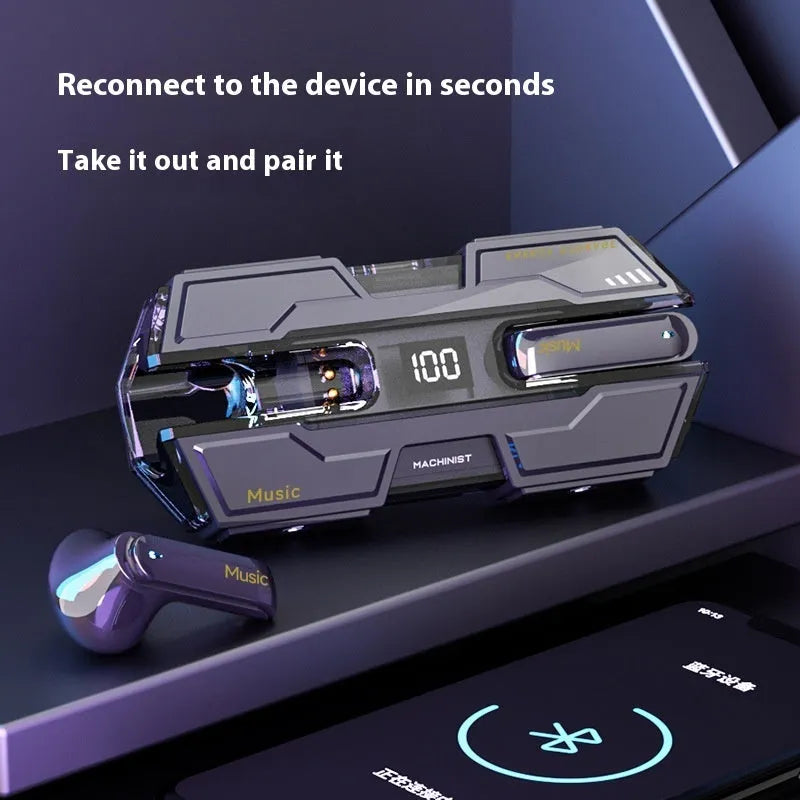 Long Battery Life Armor Bluetooth Headset in casual style with PC ABS build, black colour