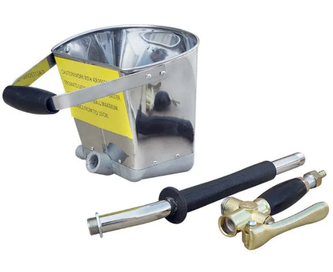 Automatic pneumatic paint spray gun for exterior walls with aluminium body and 12mm nozzle.