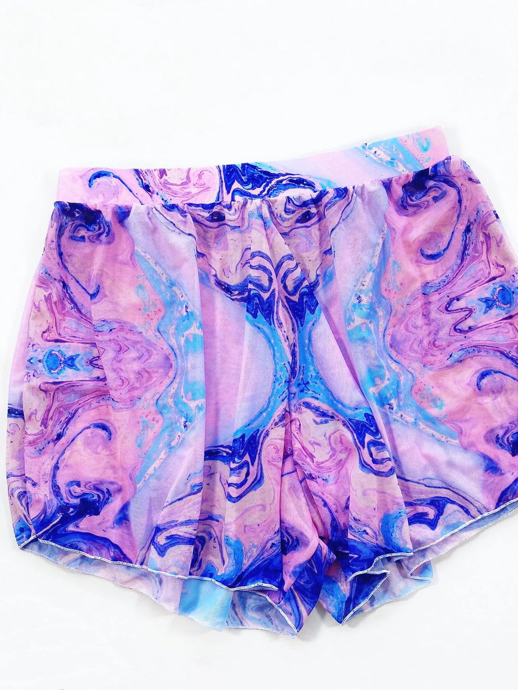 Women's pink nylon triangle bikini three piece set with bra shorts and T-pants