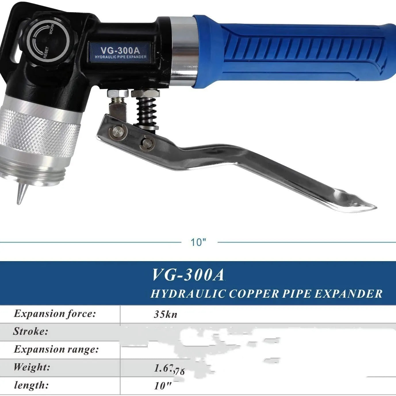 Hydraulic tube expander refrigeration tool made from high-strength alloy steel, VG-300 model.