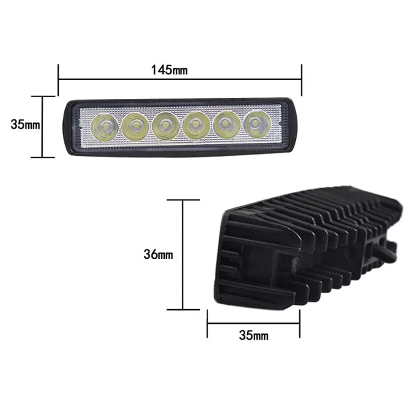 Black die-cast aluminium auxiliary driving light with a polycarbonate lens.