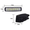 Black die-cast aluminium auxiliary driving light with a polycarbonate lens.