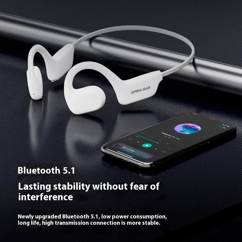New air conduction Bluetooth headset open ear sports style in black