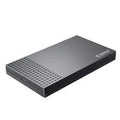 Black plastic USB 3.1 2.5-inch external hard disk box with Type-C and Type-A connectors for SATA drives