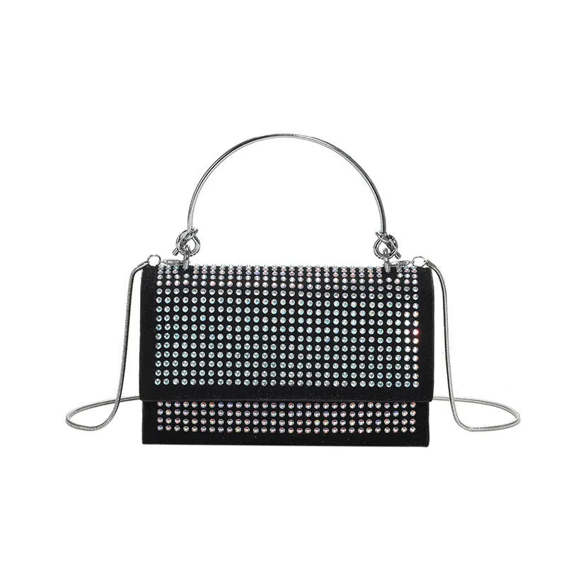 PU chain shoulder bag crossbody with synthetic leather lining, horizontal square shape, available in six colours.