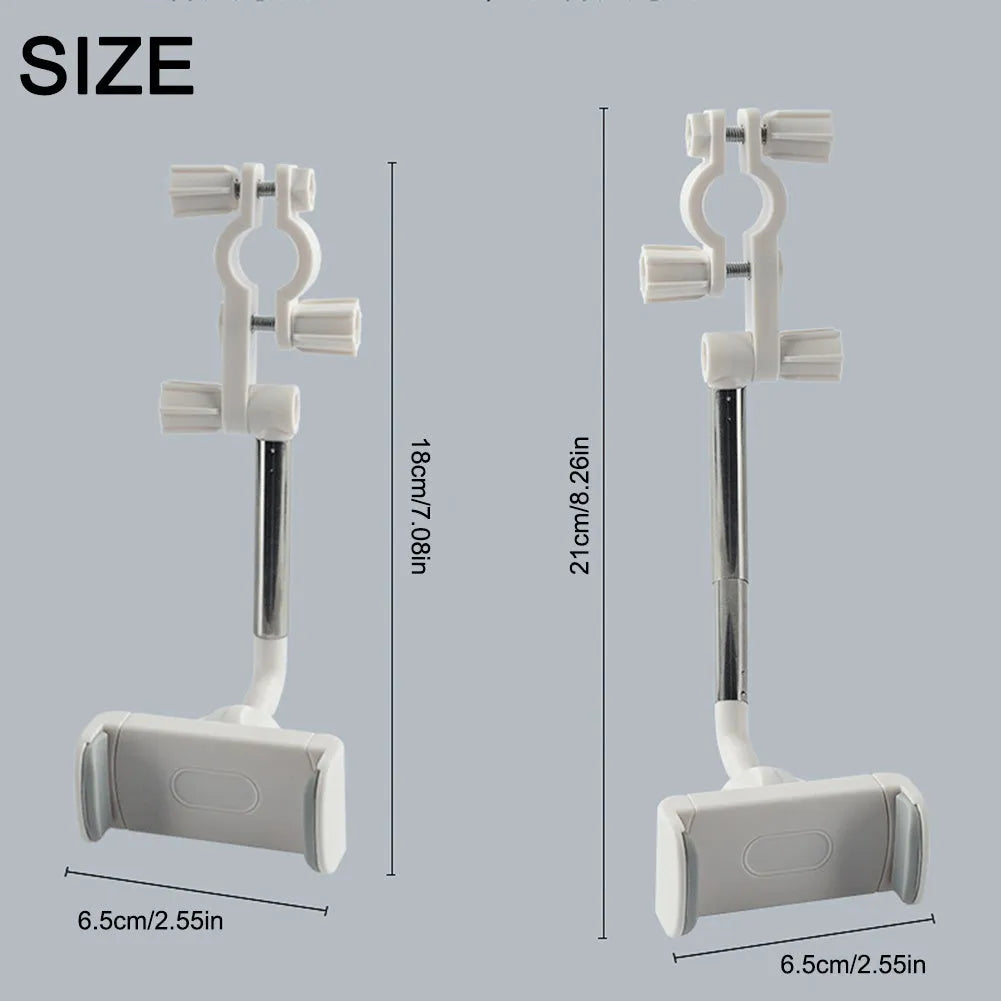 Black car rearview mirror phone holder showing 360-degree rotation joint and foam-padded phone cradle