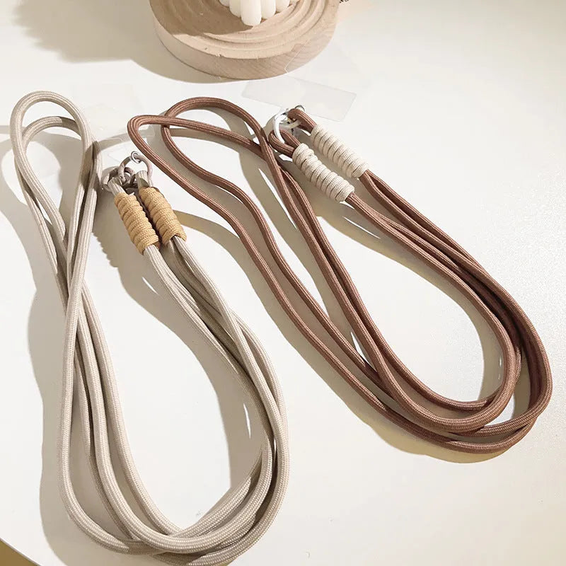 Simple woven crossbody mobile phone lanyard strap for women with three long shoelace size options 124, 125, 126