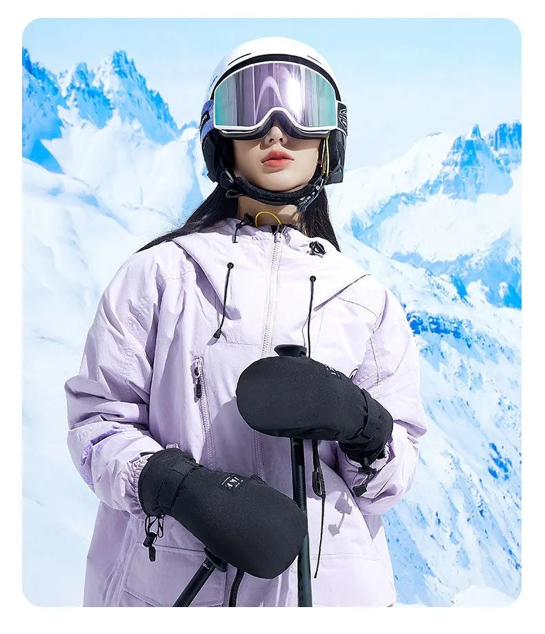 Black touch screen cycling gloves showing waterproof windproof thick fabric construction