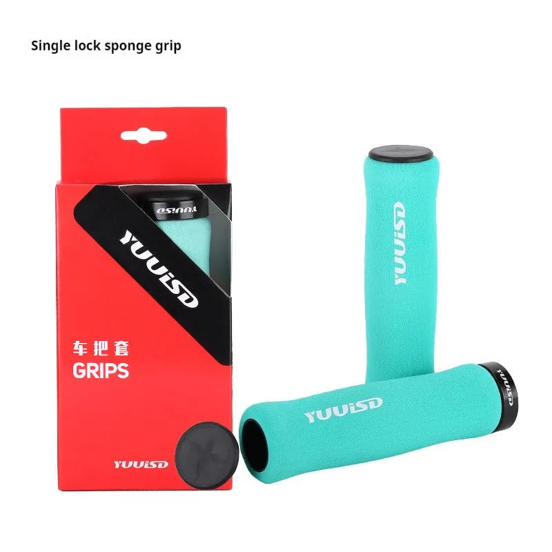 Mountain bike sponge handle covers in black, purple and biange colours showing ultra-lightweight 41g design