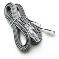 Silver grey CAT6 Ethernet cable 2 metres long with RJ-45 connectors