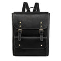 Korean style retro backpack in soft PU material showing ventilation back panel design