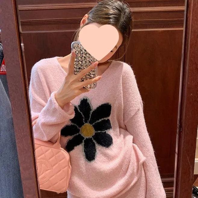 Women's anti-aging sweater suit skirt 2-piece set long sleeve mini skirt printing and dyeing process