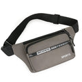 Men's high capacity sports shoulder bag in blue oxford cloth with zipper closure and mobile phone pocket