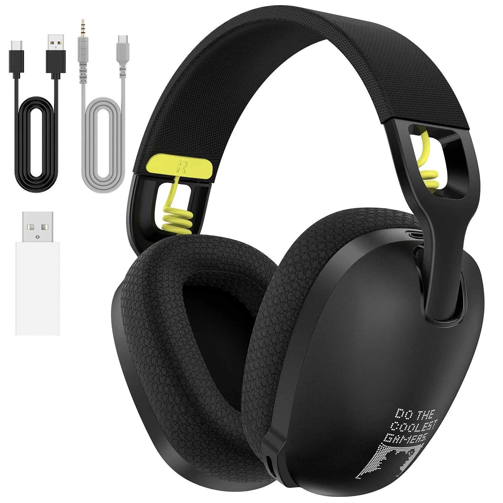 Wireless gaming headphones with over-ear design in black and white colour options