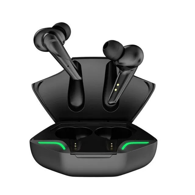 Wireless Bluetooth sports earphone in black colour with in-ear design for exercise and gaming